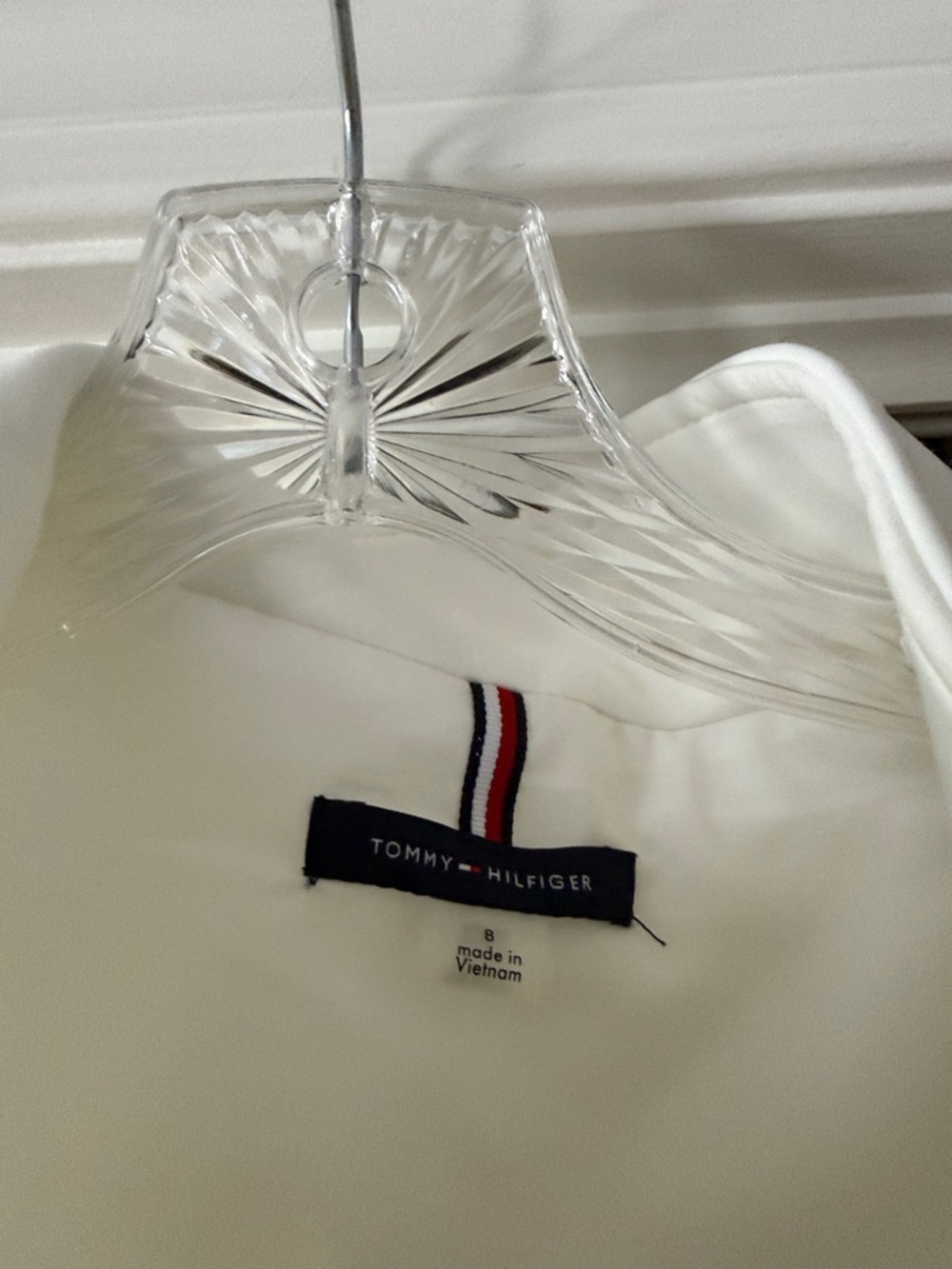 Tommy Hilfiger Sleeveless White Zip-Front Belted Dress - Picture 2 of 3